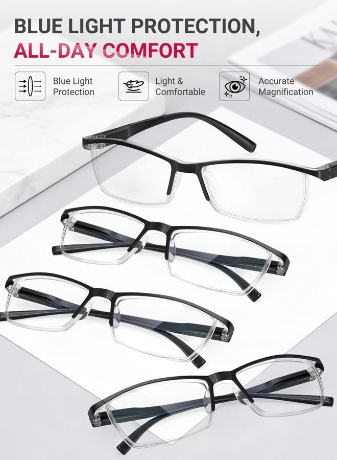 TERAISE 4PCS Fashion Anti-blue light Reading Glasses Men Women Computer Reader(2.25X) - Image 4
